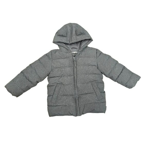 Rokka & Rolla Toddler Puffer Jacket Hooded Gray Full Zip Winter Coat Size 18-24M - Picture 1 of 7
